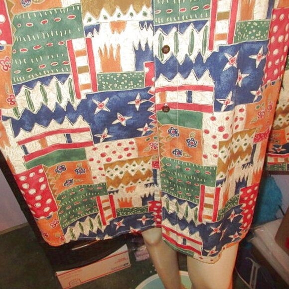 Vtg The Territory Ahead Patchwork Shirt Mens Size XXL Button Long Sleeves Artsy - Picture 4 of 10